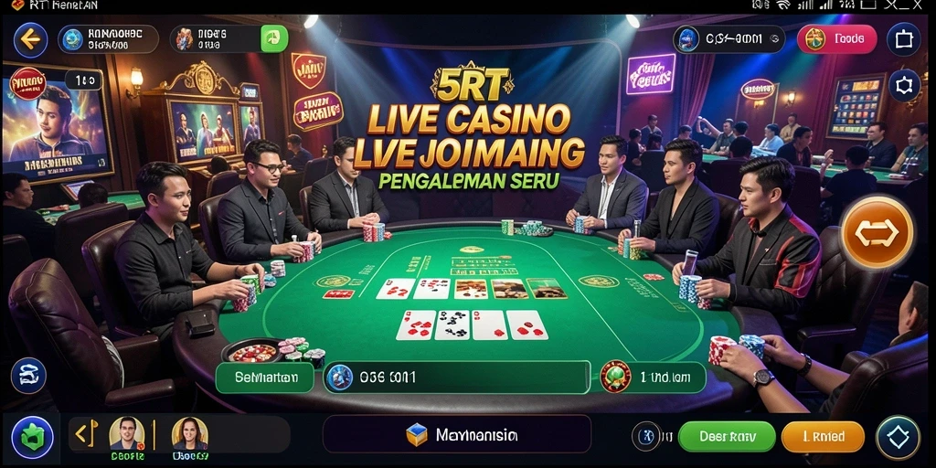 Tampilan permainan Live Casino yang seru di 5RT.