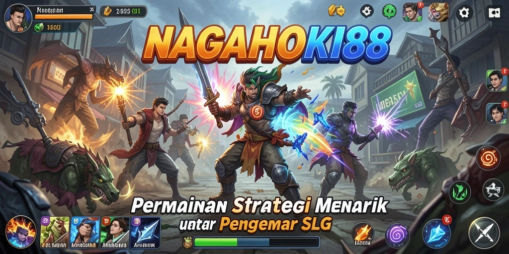 Screenshot gameplay NAGAHOKI88 menunjukkan pertempuran strategis yang mendebarkan.