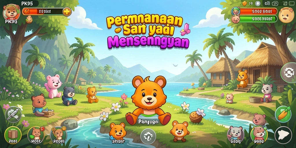 Tangkapan layar utama PK95 menampilkan gameplay yang seru dan berwarna.