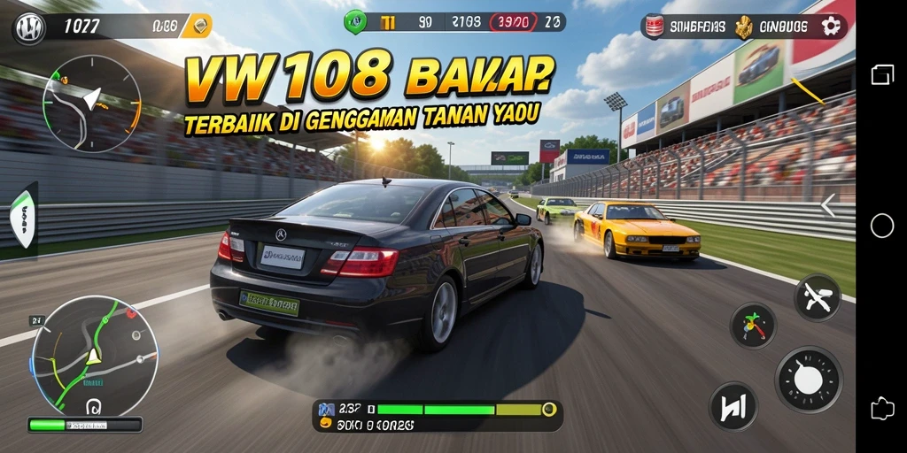 Tampilan gameplay balap yang seru dan mendebarkan di VW108.